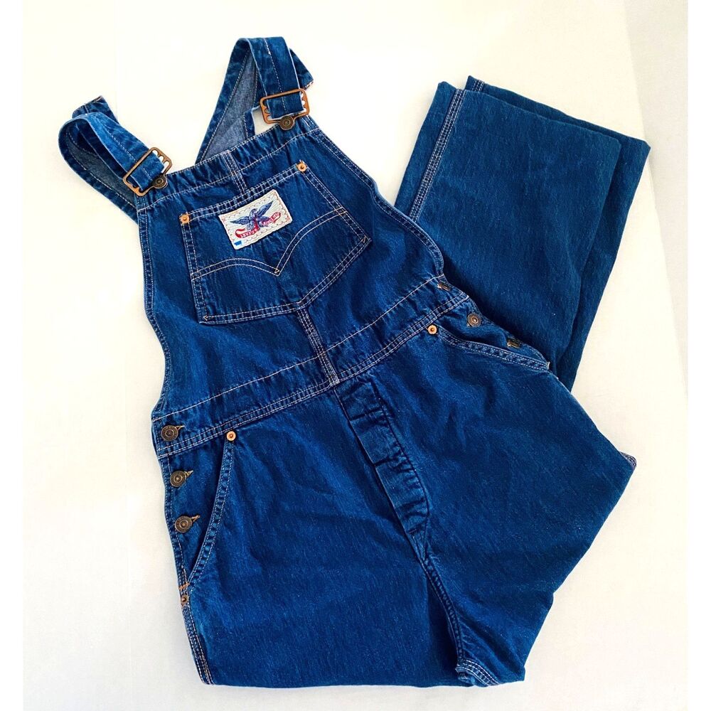Levis Rare Vintage SF 207 Orange Tab Denim Blue Jeans Overalls Unisex Sz 12